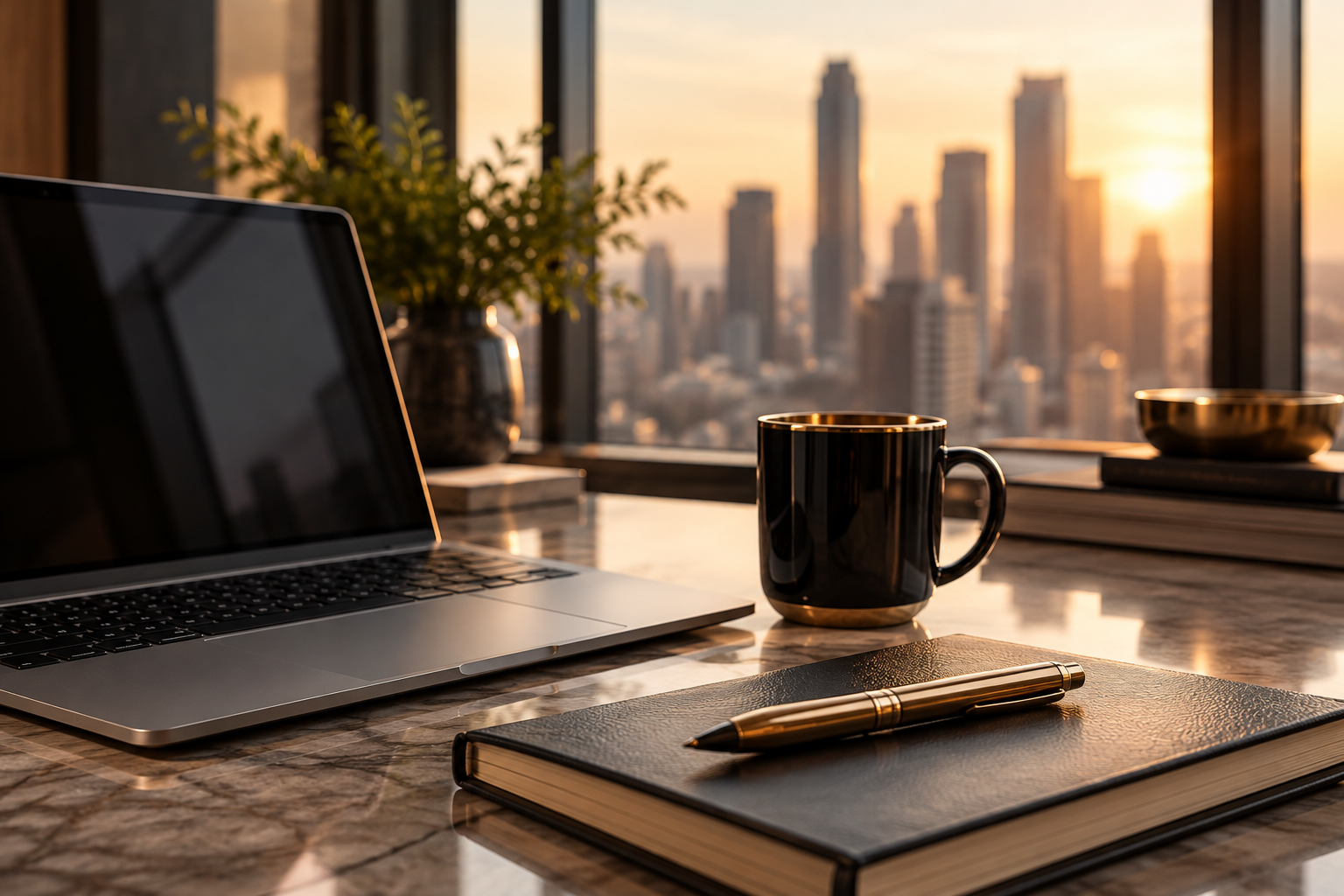 Professional business workspace